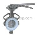 Semi-lined stainless steel PTFE Butterfly Valve Wafer
